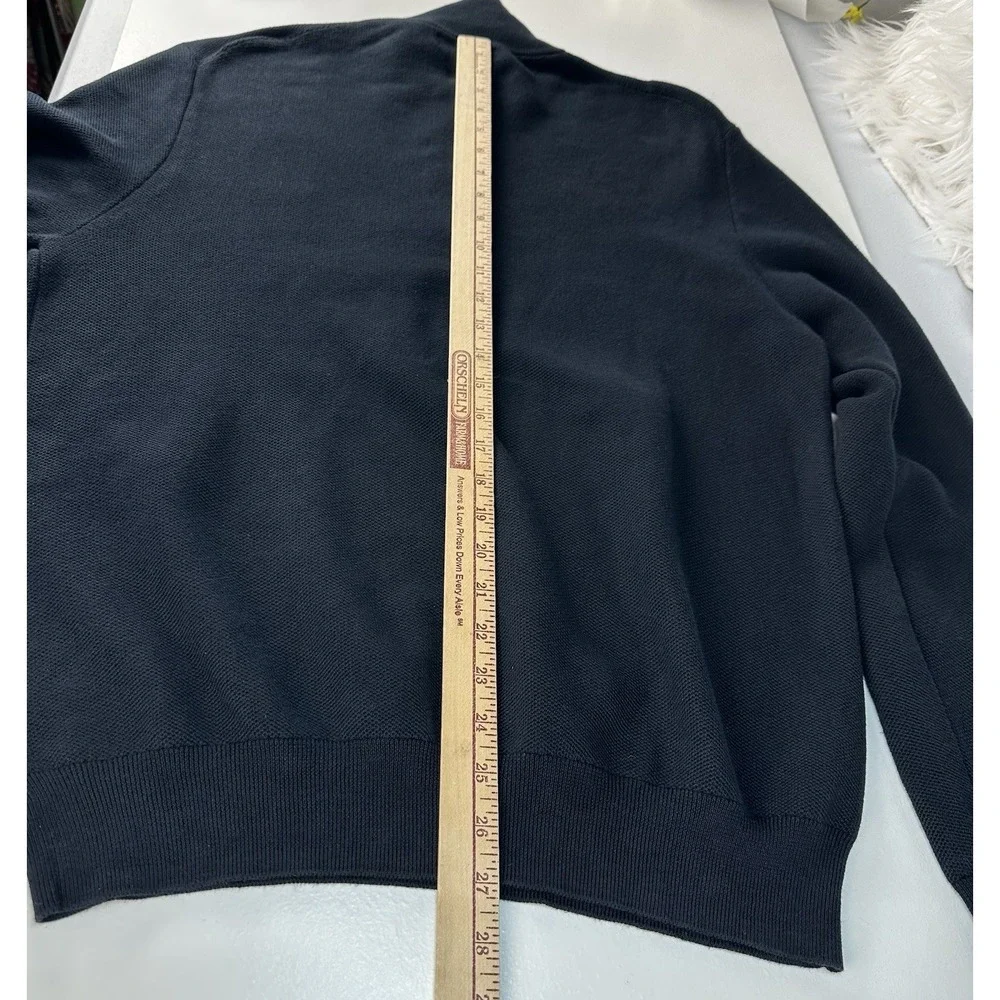POLO RALPH LAUREN 1/4 Zip Pullover Men's XL Black Pima Cotton Sweater Sweatshirt